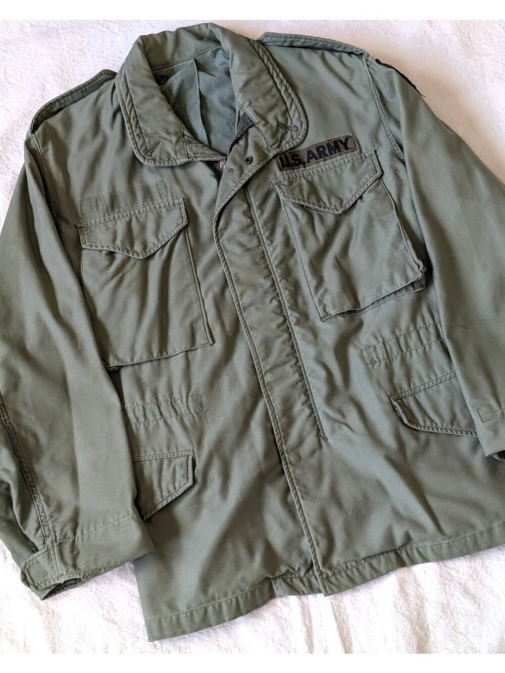 Vintage 70s 80s US Military M-65 Field Jacket Cargo OG107 Green SM/MD